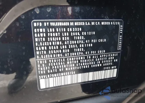 2025 Volkswagen Tiguan 2.0T Sel R-Line from USA, damaged, VIN 3VVLR7RMXSM055154